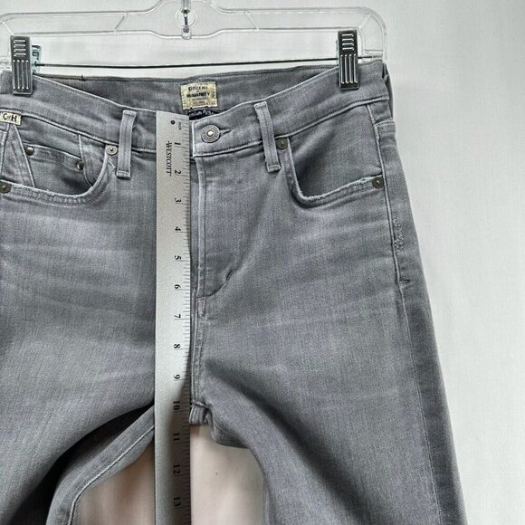 Citizens of Humanity Jeans Womens 27 Rocket High Rise Skinny Fringed Denim Gray - Picture 11 of 12